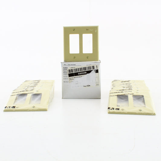 Eaton PJ262V Ivory 2-Gang Decorator GFCI Nylon Mid-Size Wallplate Cover 20-pack