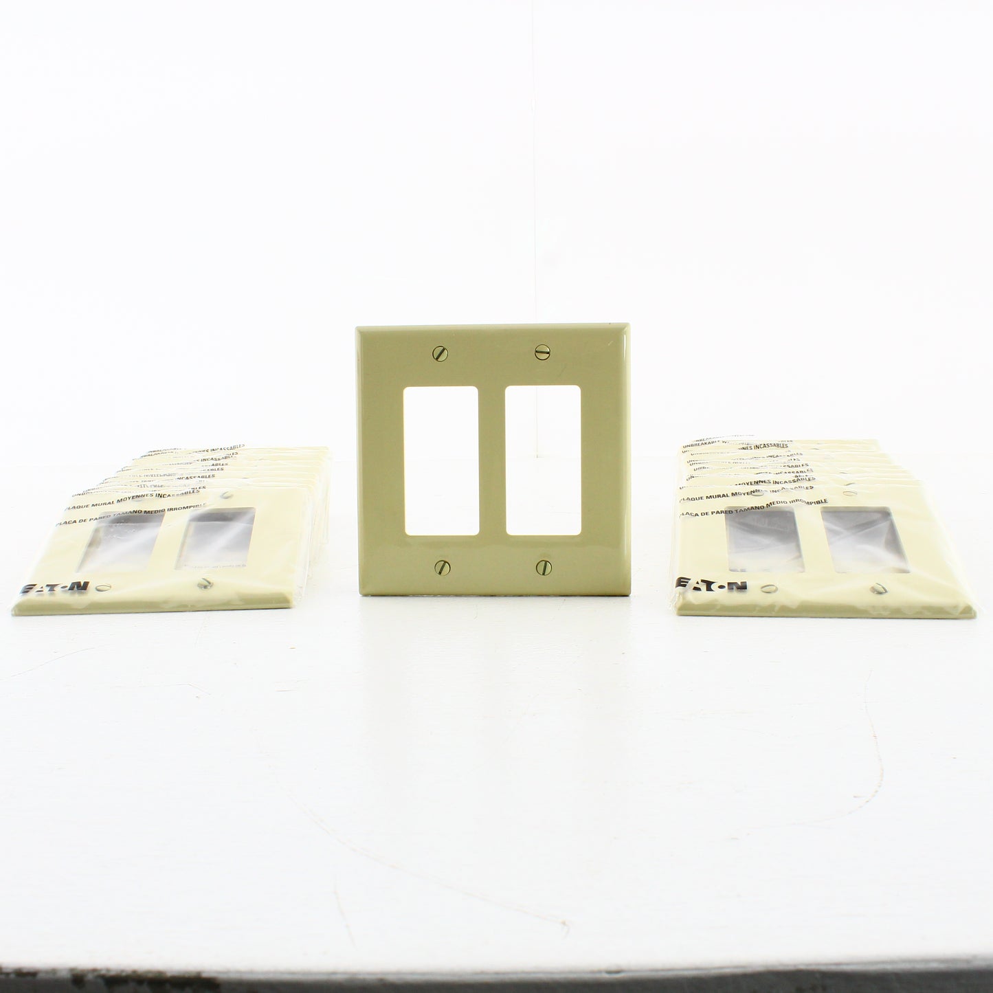 Eaton PJ262V Ivory 2-Gang Decorator GFCI Nylon Mid-Size Wallplate Cover 20-pack