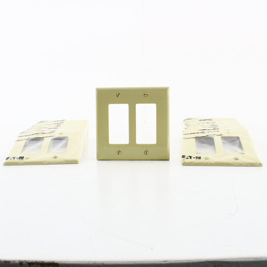 Eaton PJ262V Ivory 2-Gang Decorator GFCI Nylon Mid-Size Wallplate Cover 20-pack