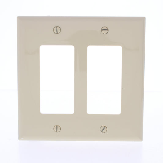 Eaton PJ262V Ivory 2-Gang Decorator GFCI Unbreakable Mid-Size Wallplate Cover