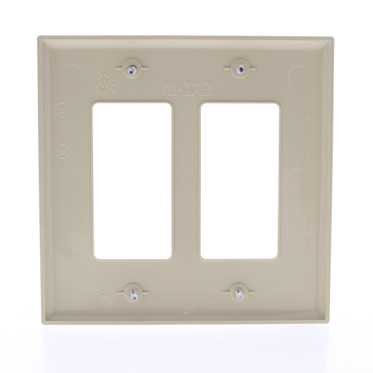 Eaton PJ262V Ivory 2-Gang Decorator GFCI Unbreakable Mid-Size Wallplate Cover