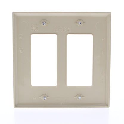 Eaton PJ262V Ivory 2-Gang Decorator GFCI Unbreakable Mid-Size Wallplate Cover