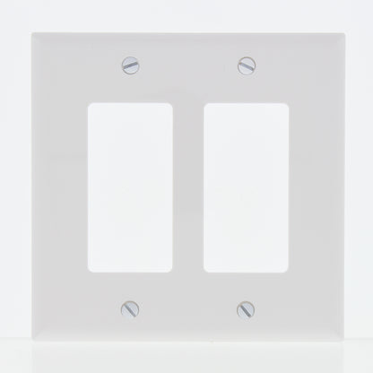 Eaton PJ262W White 2-Gang Decorator GFCI Unbreakable Mid-Size Wallplate Cover