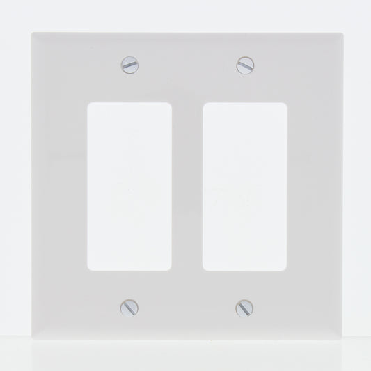 Eaton PJ262W White 2-Gang Decorator GFCI Unbreakable Mid-Size Wallplate Cover