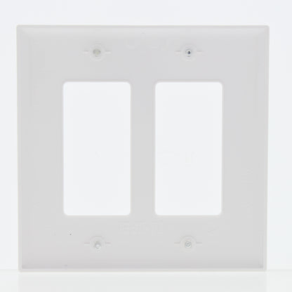 Eaton PJ262W White 2-Gang Decorator GFCI Unbreakable Mid-Size Wallplate Cover