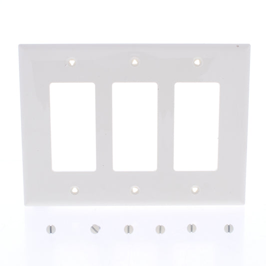 Eaton PJ263LA Light Almond 3-Gang Decorator GFCI Nylon Mid-Size Wallplate Cover