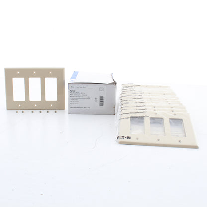 Eaton PJ263V Ivory 3-Gang Decorator GFCI Nylon Mid-Size Wallplate Cover 15-pack