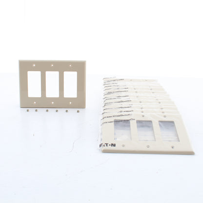 Eaton PJ263V Ivory 3-Gang Decorator GFCI Nylon Mid-Size Wallplate Cover 15-pack