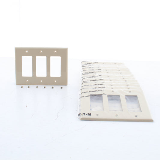 Eaton PJ263V Ivory 3-Gang Decorator GFCI Nylon Mid-Size Wallplate Cover 15-pack