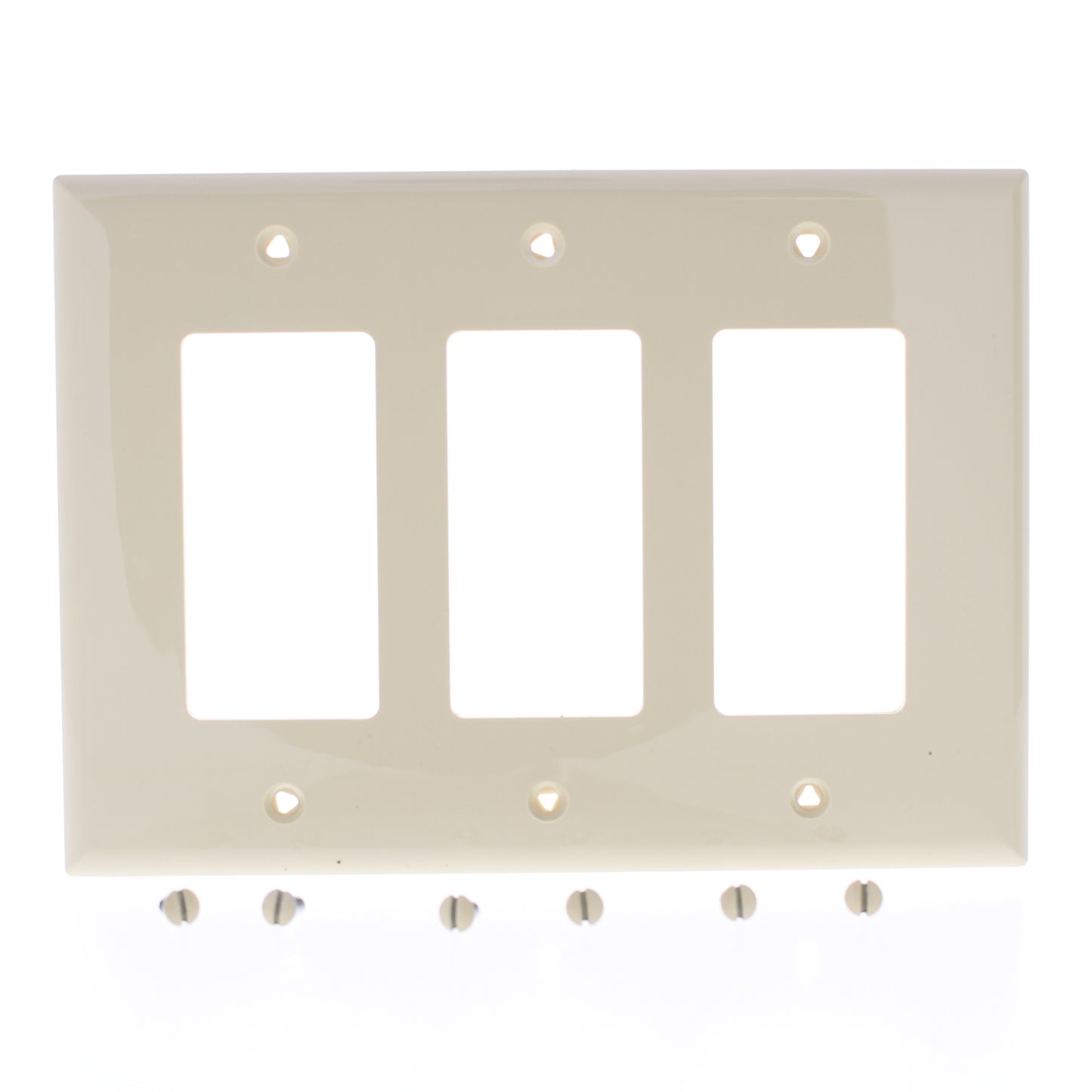 Eaton PJ263V Ivory 3-Gang Decorator GFCI Unbreakable Mid-Size Wallplate Cover