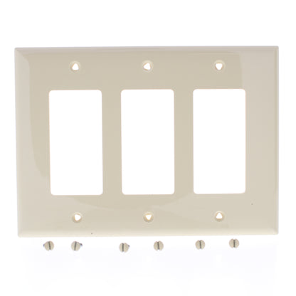 Eaton PJ263V Ivory 3-Gang Decorator GFCI Unbreakable Mid-Size Wallplate Cover
