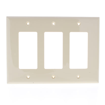 Eaton PJ263V Ivory 3-Gang Decorator GFCI Unbreakable Mid-Size Wallplate Cover