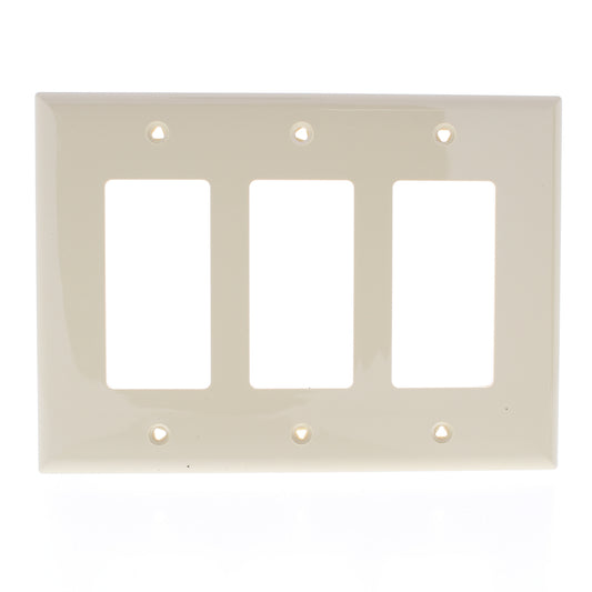 Eaton PJ263V Ivory 3-Gang Decorator GFCI Unbreakable Mid-Size Wallplate Cover