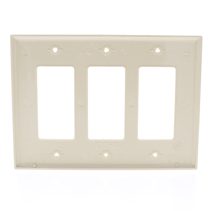 Eaton PJ263V Ivory 3-Gang Decorator GFCI Unbreakable Mid-Size Wallplate Cover