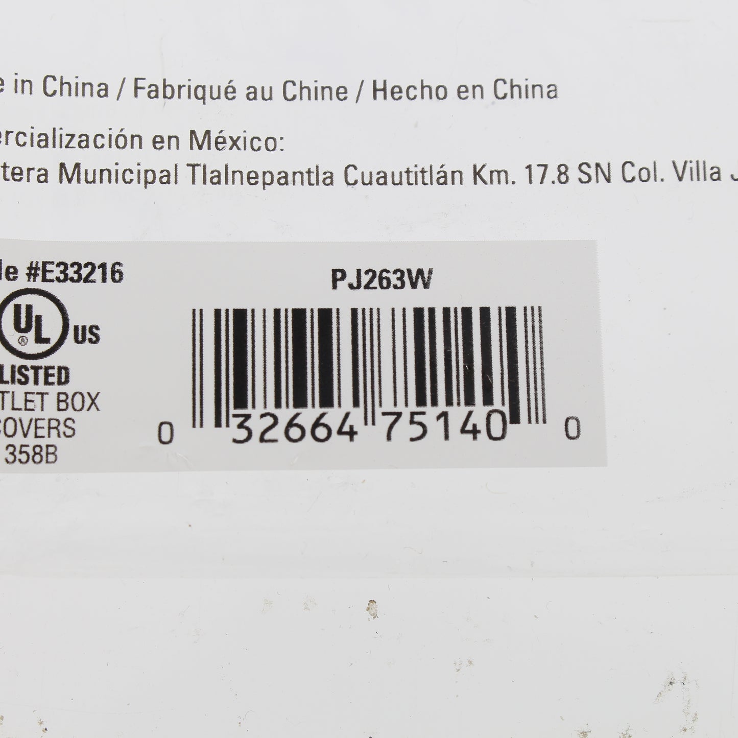 Eaton PJ263W White 3-Gang Decorator GFCI Unbreakable Mid-Size Wallplate Cover