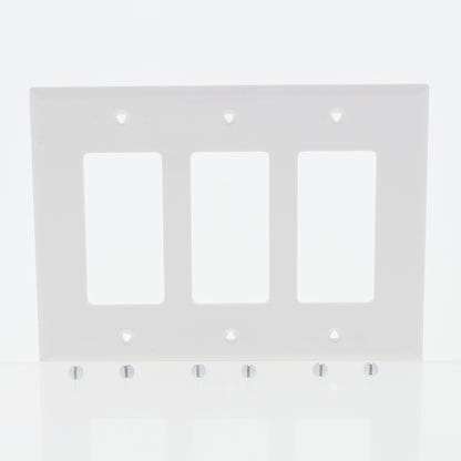 Eaton PJ263W White 3-Gang Decorator GFCI Unbreakable Mid-Size Wallplate Cover