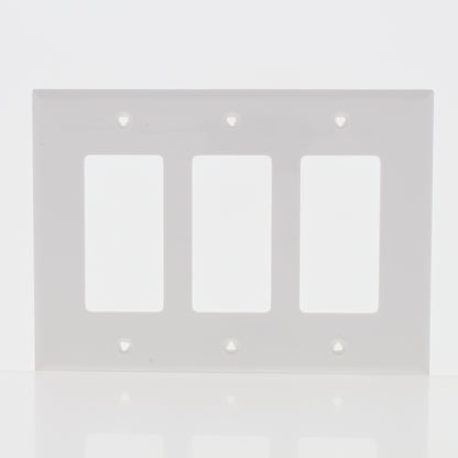 Eaton PJ263W White 3-Gang Decorator GFCI Unbreakable Mid-Size Wallplate Cover