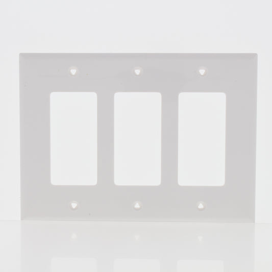 Eaton PJ263W White 3-Gang Decorator GFCI Unbreakable Mid-Size Wallplate Cover