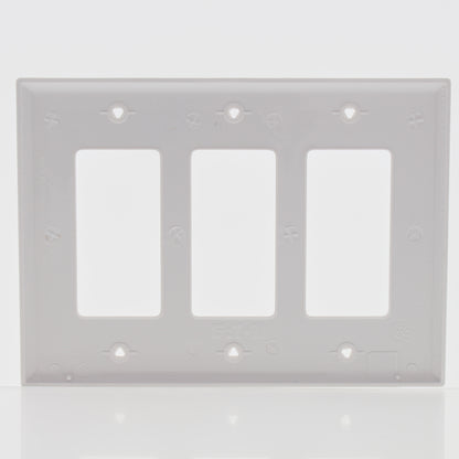 Eaton PJ263W White 3-Gang Decorator GFCI Unbreakable Mid-Size Wallplate Cover