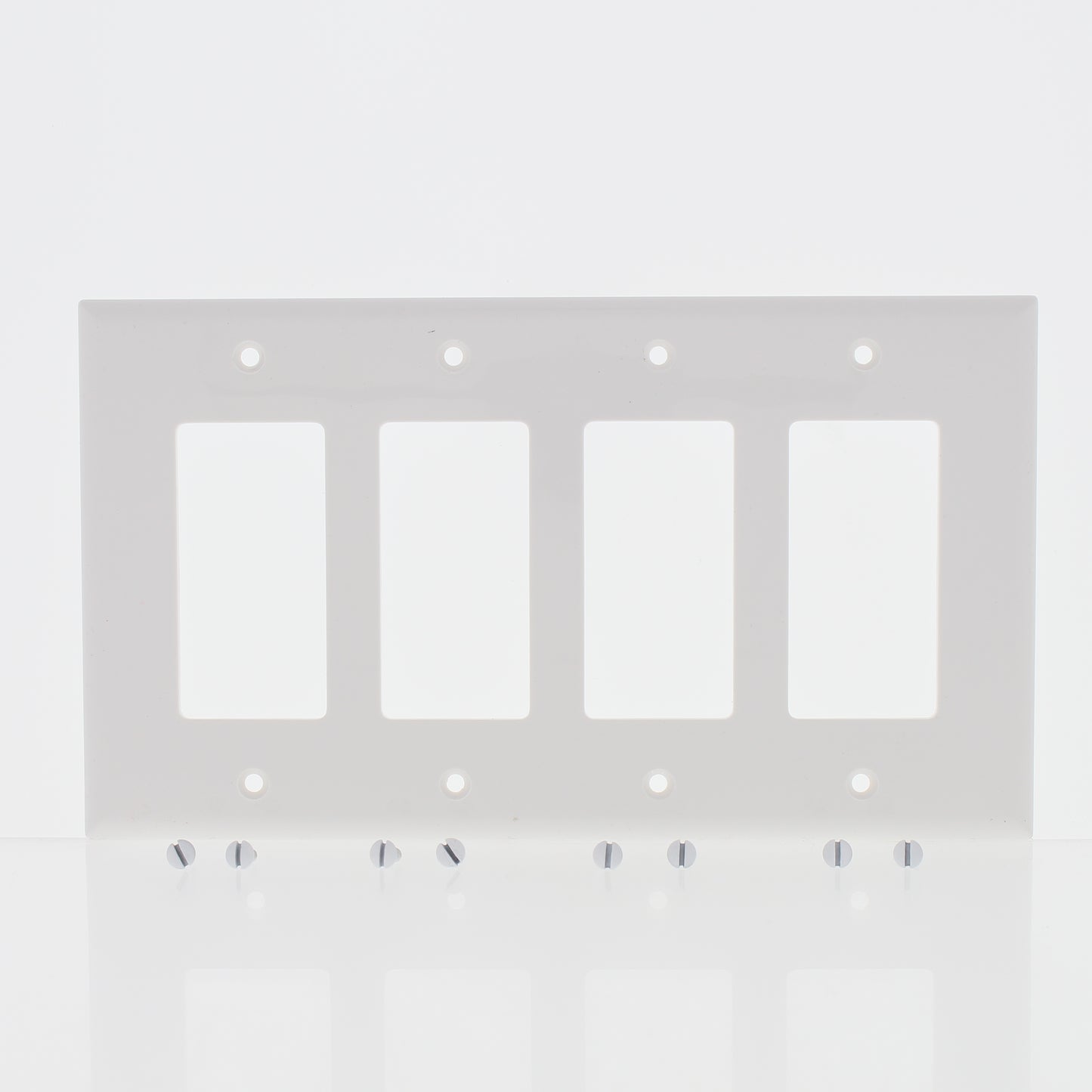 Eaton PJ264W White 4-Gang Decorator GFCI Unbreakable Mid-Size Wallplate Cover