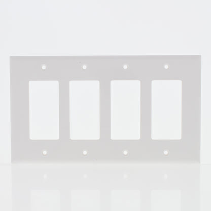 Eaton PJ264W White 4-Gang Decorator GFCI Unbreakable Mid-Size Wallplate Cover