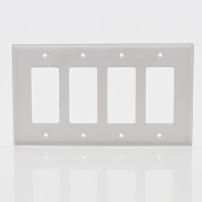 Eaton PJ264W White 4-Gang Decorator GFCI Unbreakable Mid-Size Wallplate Cover