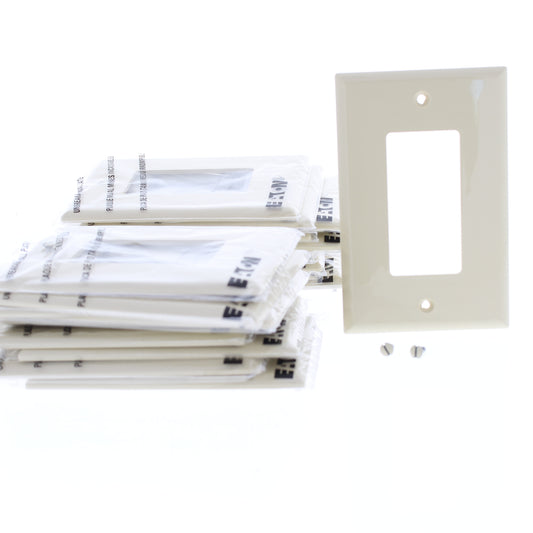 Eaton PJ26V Ivory 1-Gang Decorator GFCI Nylon Mid-Size Wallplate Cover 20-pack