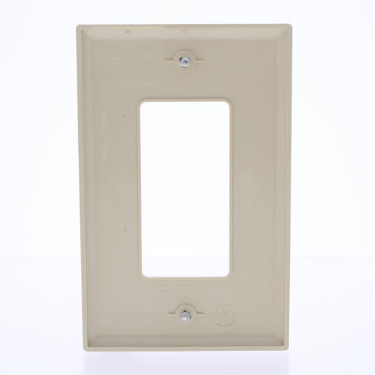 Eaton PJ26V Ivory 1-Gang Decorator GFCI GFI Unbreakable Mid-Size Wallplate Cover
