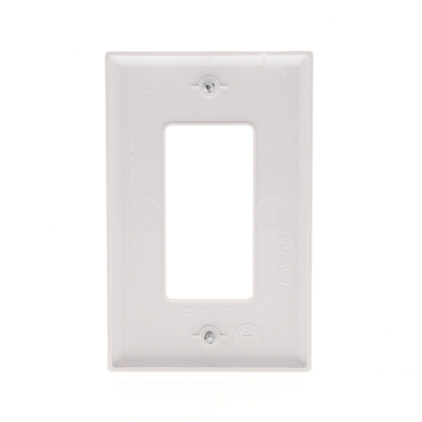 Eaton PJ26W White 1-Gang Decorator GFCI GFI Unbreakable Mid-Size Wallplate Cover