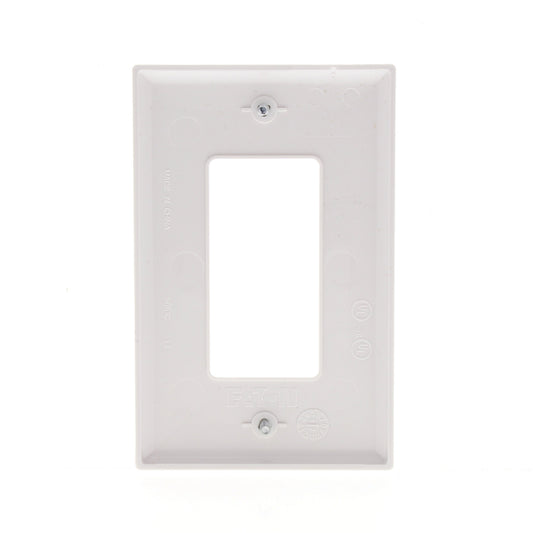 Eaton PJ26W White 1-Gang Decorator GFCI GFI Unbreakable Mid-Size Wallplate Cover