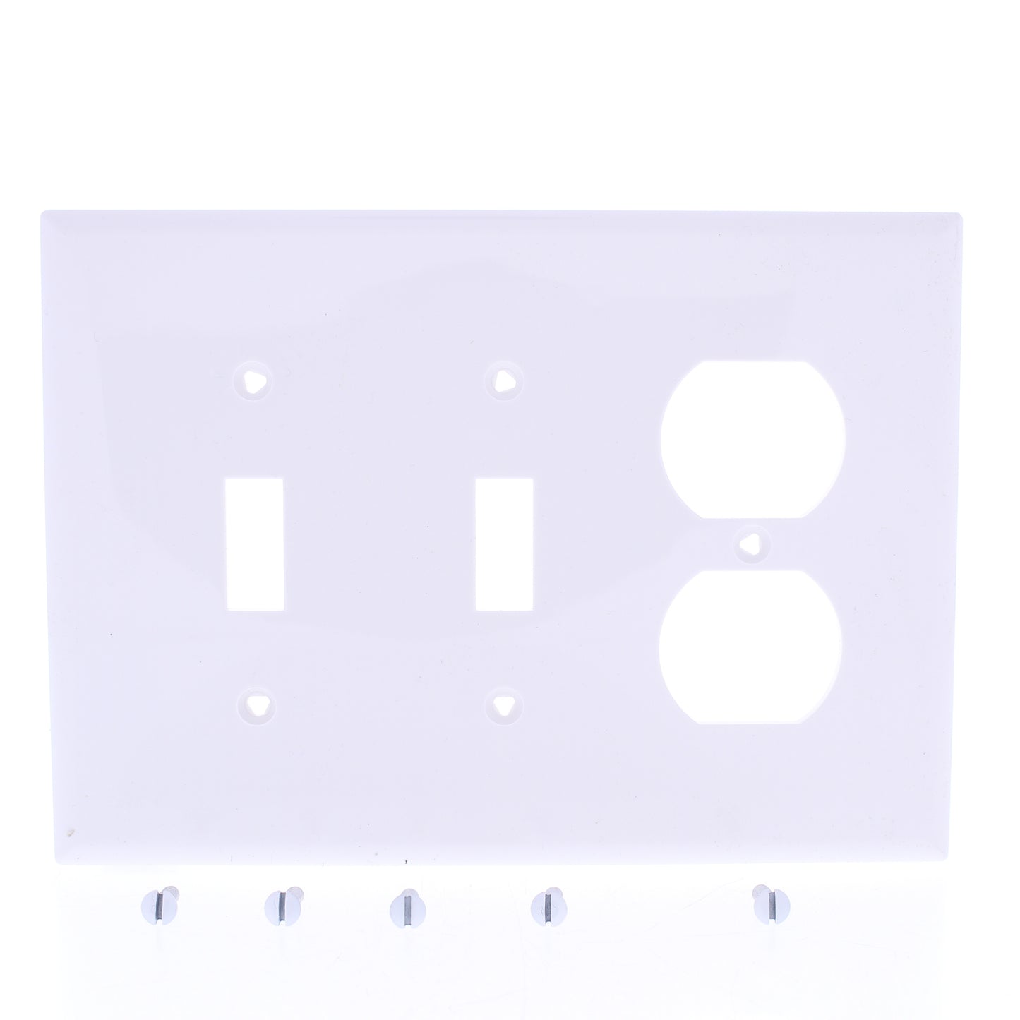 Eaton PJ28W White 3-Gang Toggle Duplex Outlet Unbreakable Nylon Wallplate Cover
