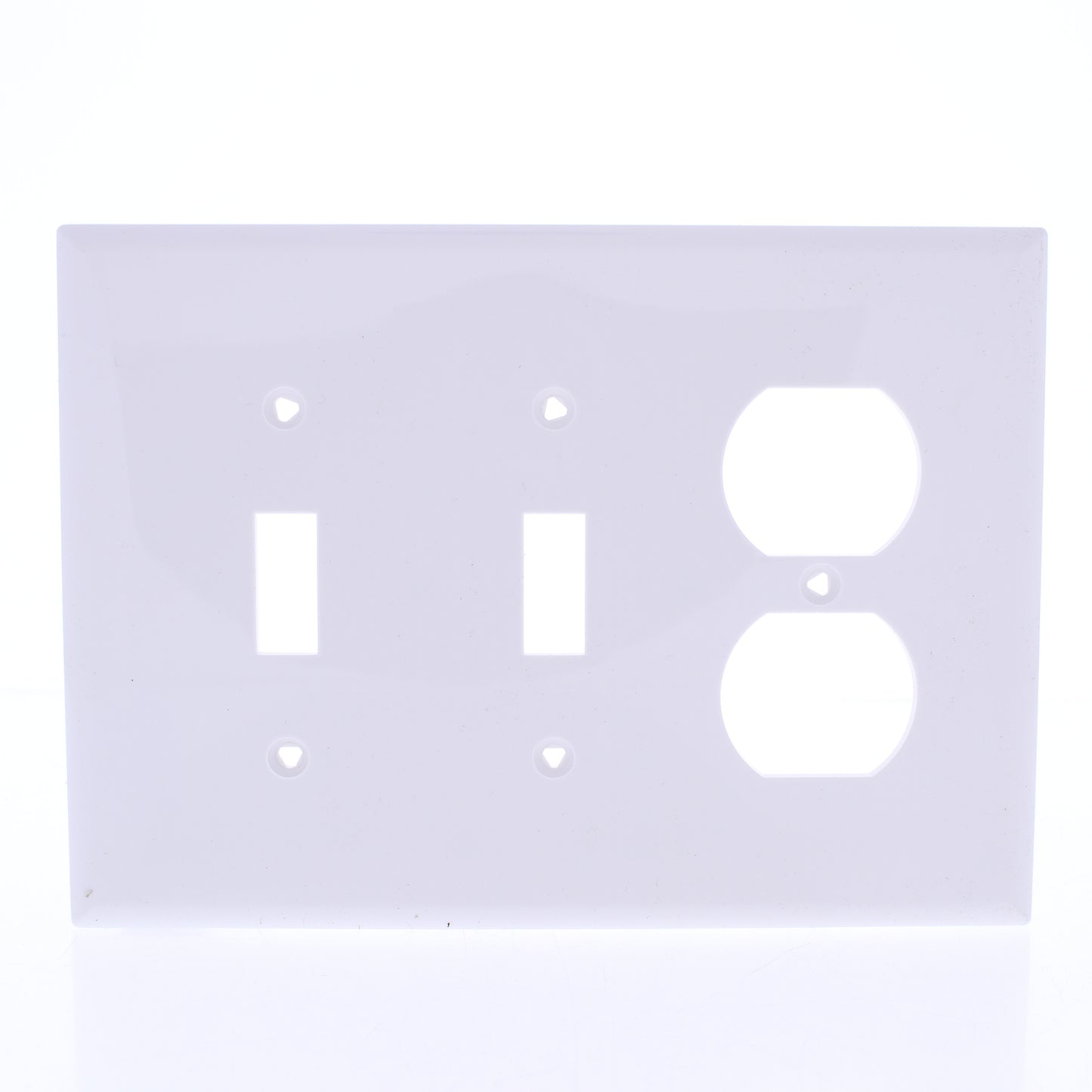 Eaton PJ28W White 3-Gang Toggle Duplex Outlet Unbreakable Nylon Wallplate Cover