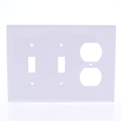 Eaton PJ28W White 3-Gang Toggle Duplex Outlet Unbreakable Nylon Wallplate Cover