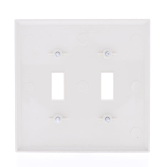 Eaton PJ2LA Lt Almond 2-Gang Toggle Unbreakable Nylon Mid-Size Wallplate Cover
