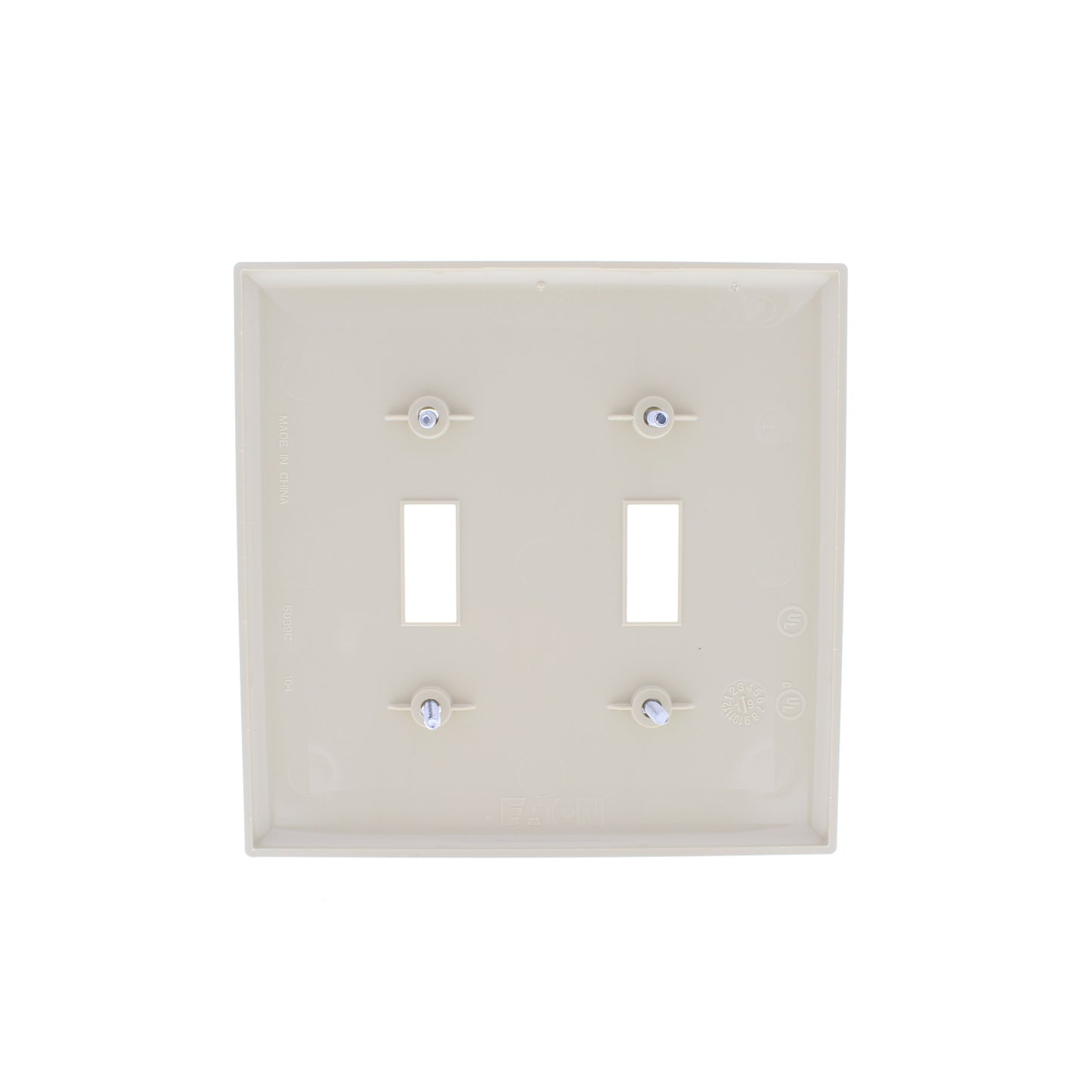 Eaton PJ2V Ivory 2-Gang Toggle Unbreakable Nylon Mid-Size Wallplate Cover 20pcs