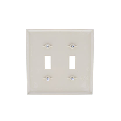 Eaton PJ2V Ivory 2-Gang Toggle Unbreakable Nylon Mid-Size Wallplate Cover 20pcs