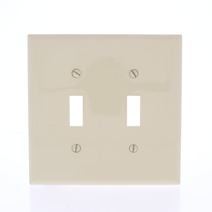Eaton PJ2V Ivory 2-Gang Toggle Switch Unbreakable Mid-Size Wallplate Nylon Cover