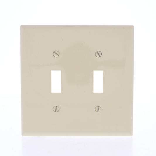 Eaton PJ2V Ivory 2-Gang Toggle Switch Unbreakable Mid-Size Wallplate Nylon Cover