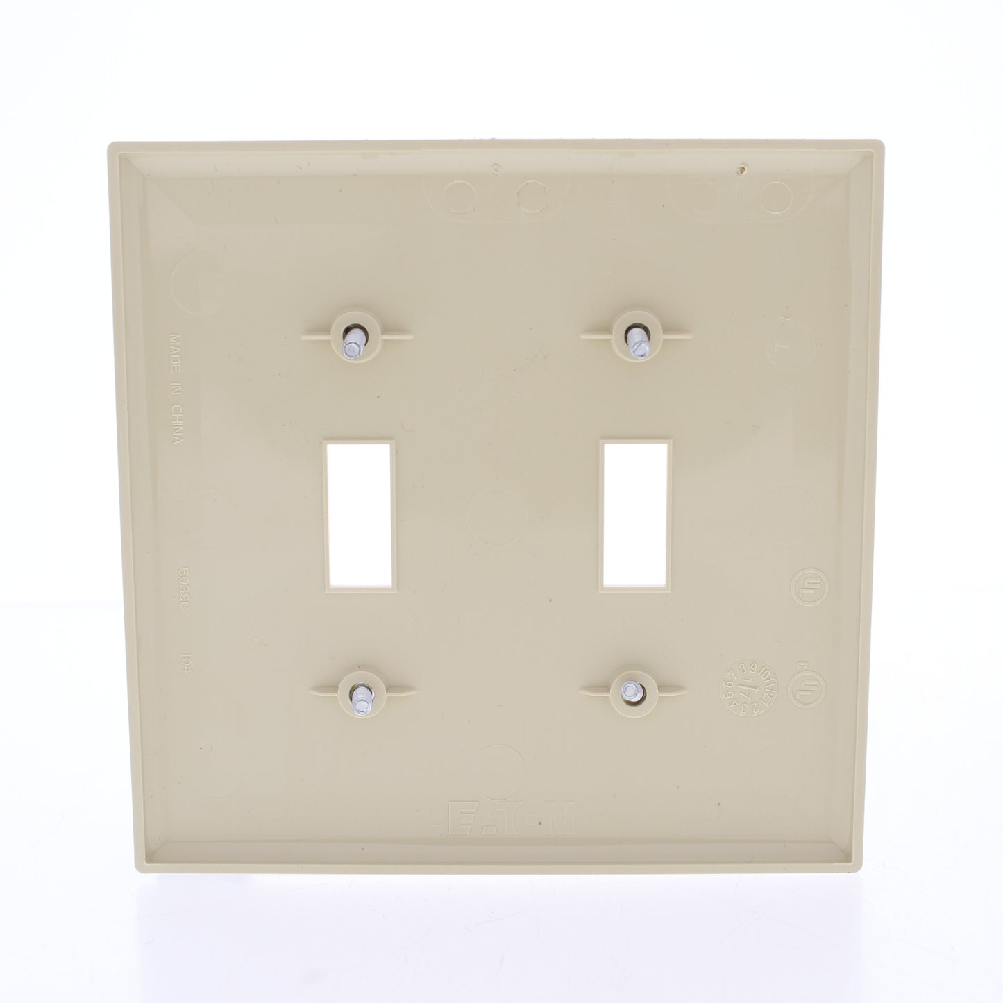 Eaton PJ2V Ivory 2-Gang Toggle Switch Unbreakable Mid-Size Wallplate Nylon Cover