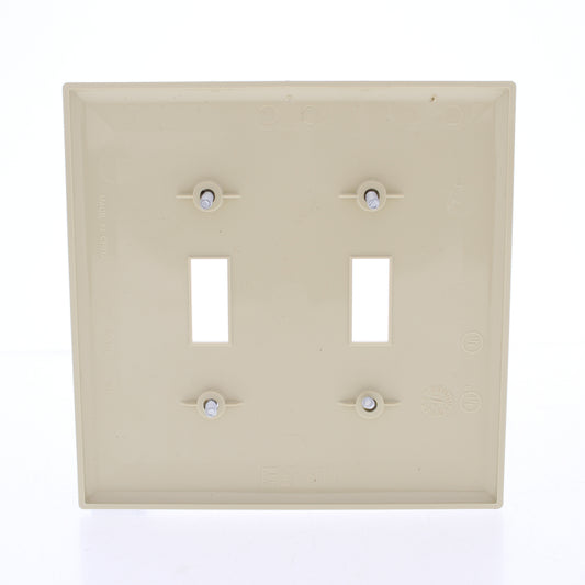 Eaton PJ2V Ivory 2-Gang Toggle Switch Unbreakable Mid-Size Wallplate Nylon Cover