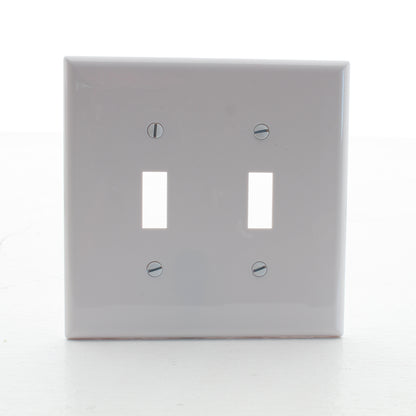 Eaton PJ2W White 2-Gang Toggle Unbreakable Nylon Mid-Size Wallplate Cover 20pcs