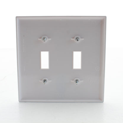 Eaton PJ2W White 2-Gang Toggle Unbreakable Nylon Mid-Size Wallplate Cover 20pcs