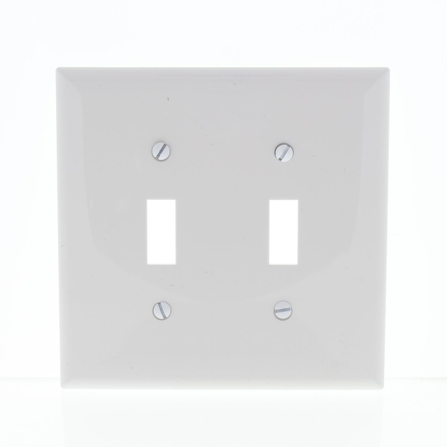 Eaton PJ2W White 2-Gang Unbreakable Toggle Switch Cover Mid-size Nylon Wallplate
