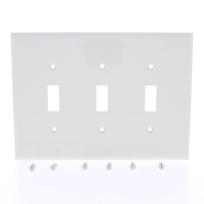 Eaton PJ3LA Lt Almond 3-Gang Toggle Unbreakable Nylon Mid-Size Wallplate Cover