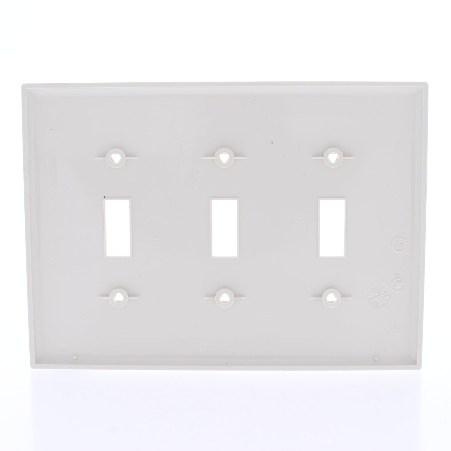 Eaton PJ3LA Lt Almond 3-Gang Toggle Unbreakable Nylon Mid-Size Wallplate Cover