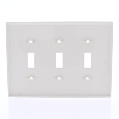 Eaton PJ3LA Lt Almond 3-Gang Toggle Unbreakable Nylon Mid-Size Wallplate Cover