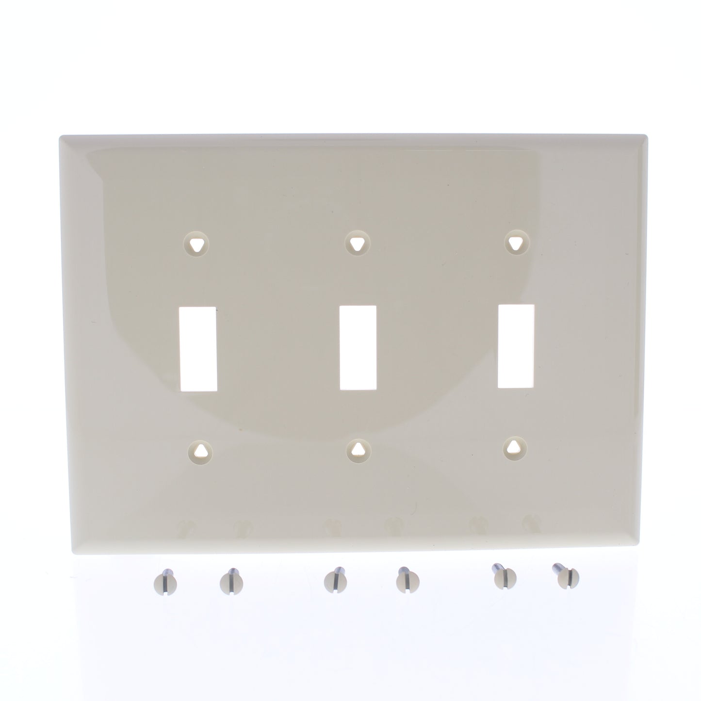 Eaton PJ3V Ivory 3-Gang Toggle Switch Unbreakable Mid-Size Wallplate Nylon Cover
