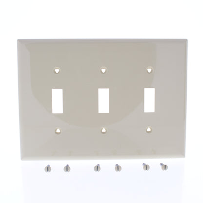 Eaton PJ3V Ivory 3-Gang Toggle Switch Unbreakable Mid-Size Wallplate Nylon Cover