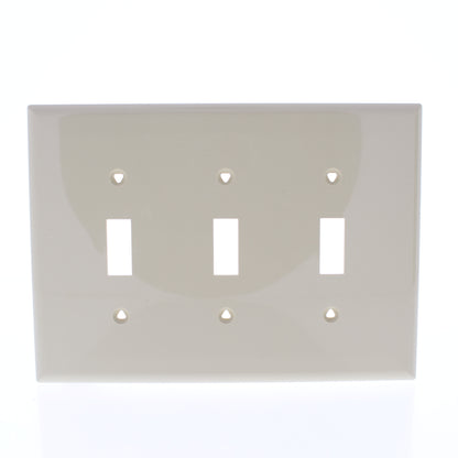 Eaton PJ3V Ivory 3-Gang Toggle Switch Unbreakable Mid-Size Wallplate Nylon Cover