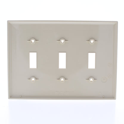 Eaton PJ3V Ivory 3-Gang Toggle Switch Unbreakable Mid-Size Wallplate Nylon Cover